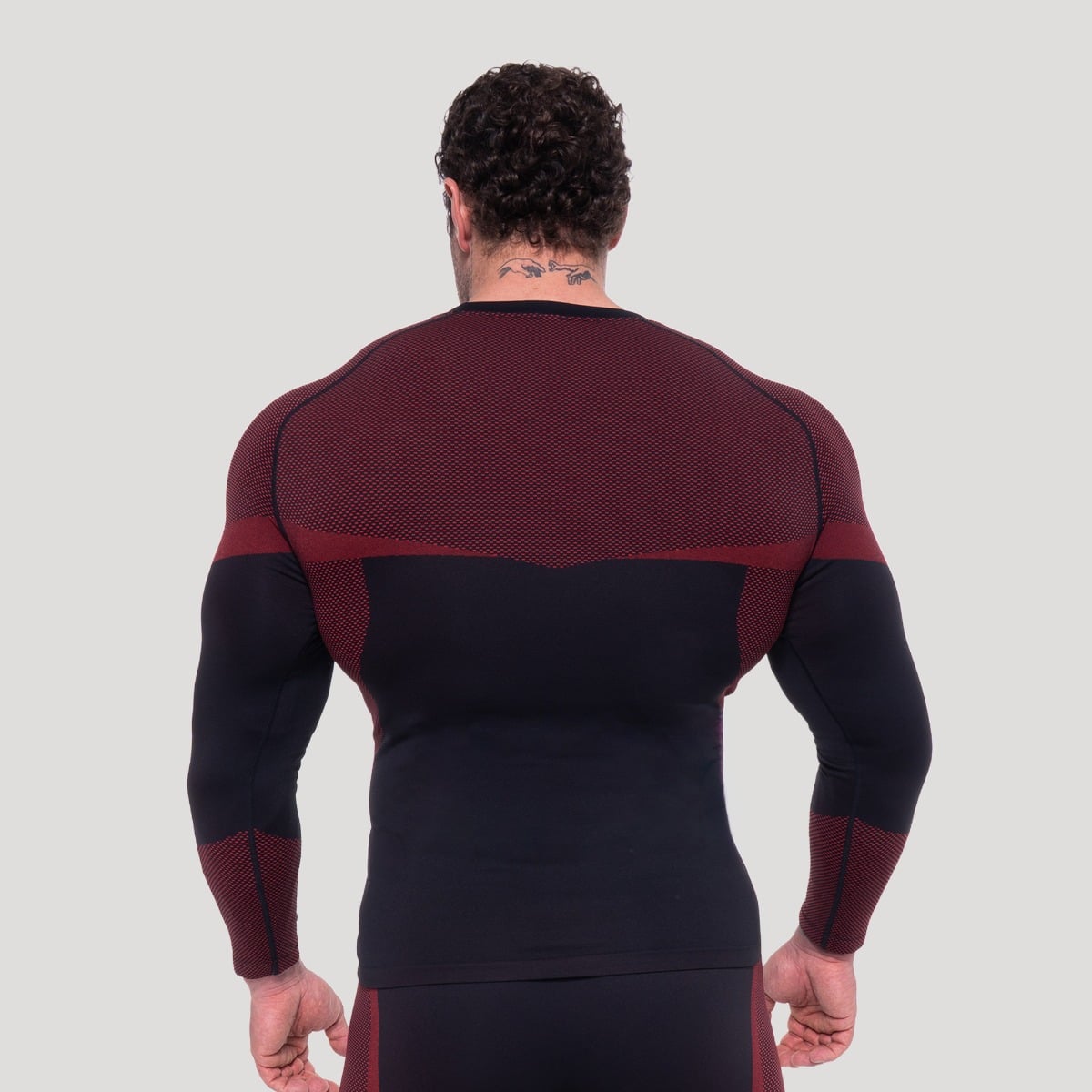 OG1 Bezszwowy longsleeve Black/Red - GymBeam