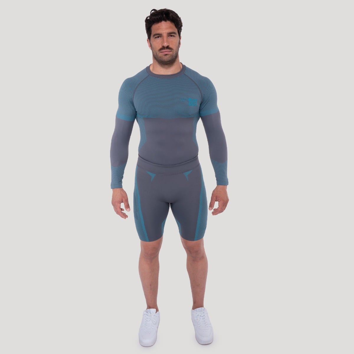 GymBeam OG1 Seamless Longsleeve Grey/Blue - Rozmiar: L | Kolor: Szary | Waga: 0,3 g | Opakowanie: 70 · záber 6