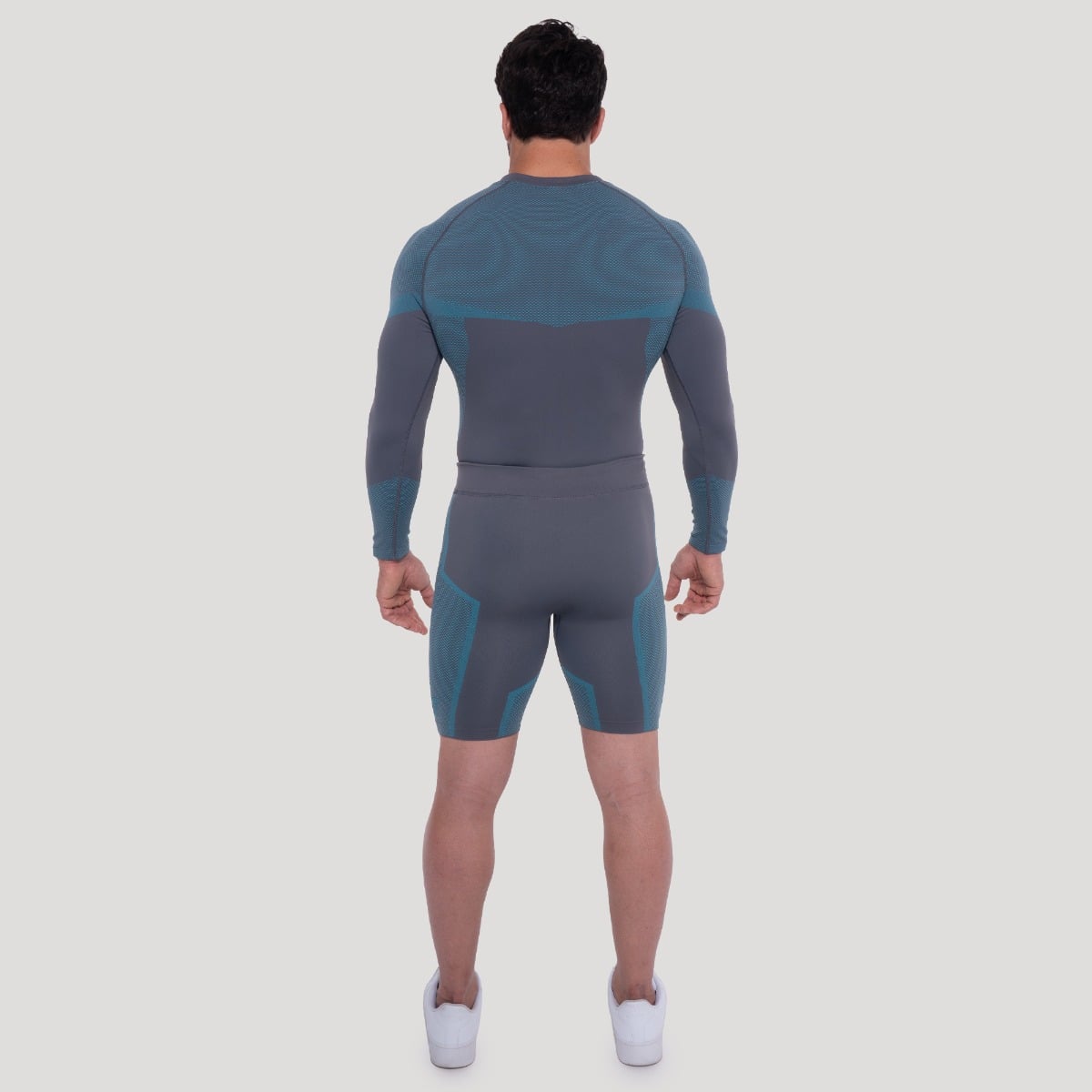 GymBeam OG1 Seamless Longsleeve Grey/Blue - Rozmiar: L | Kolor: Szary | Waga: 0,3 g | Opakowanie: 70 · záber 7