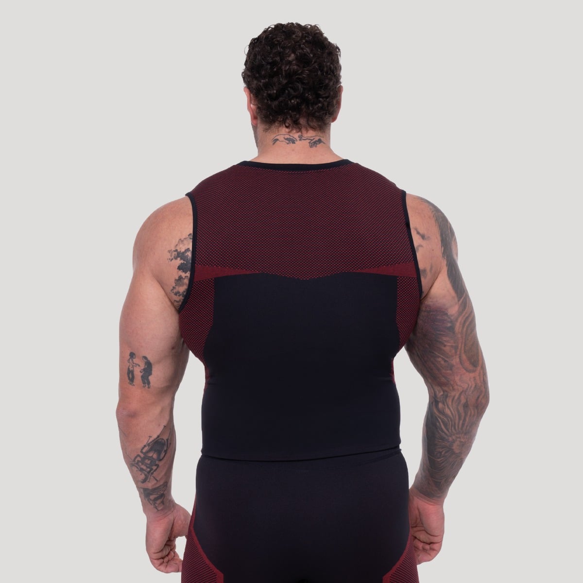 OG1 Bezszwowy Tank Top Black/Red - GymBeam