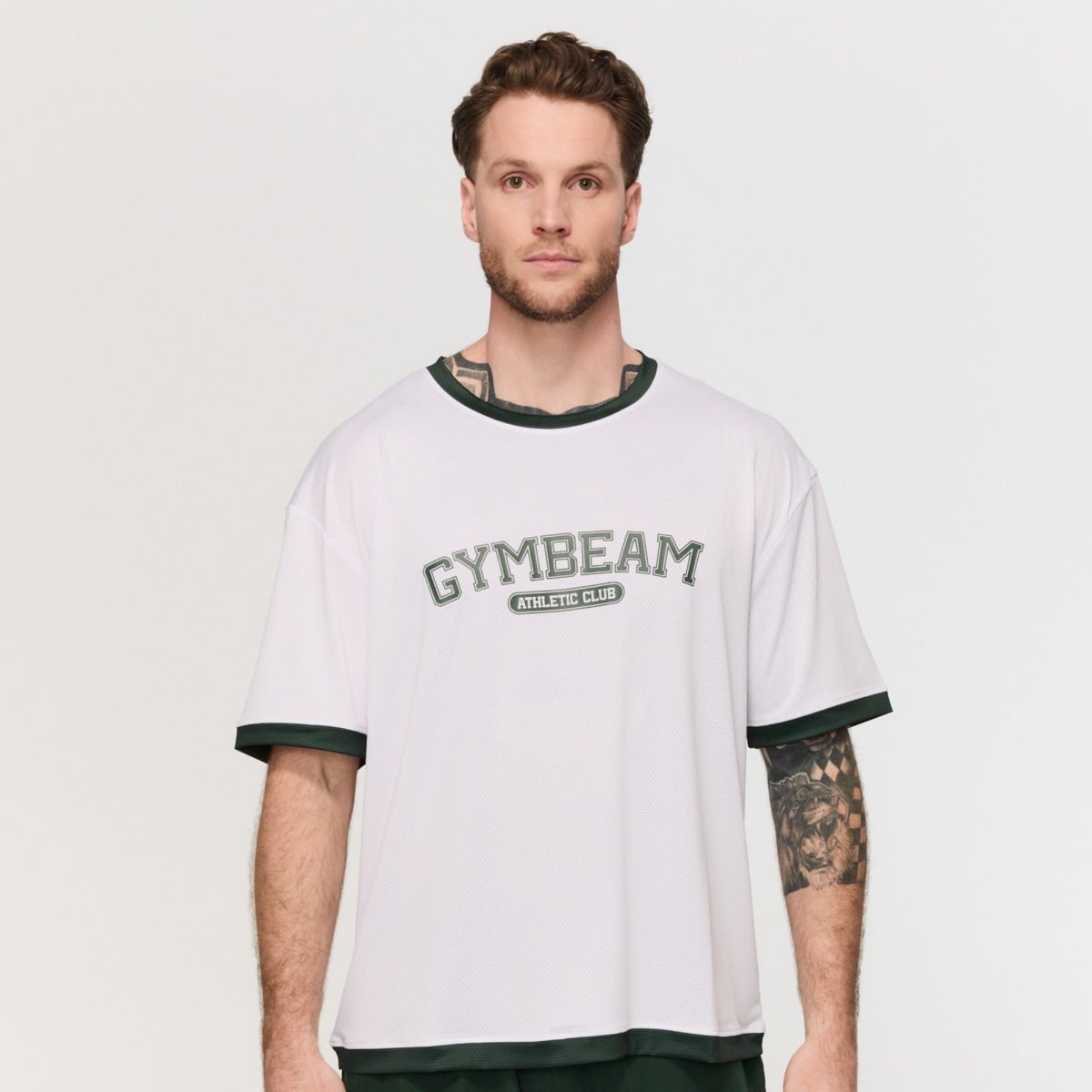 T-shirt Varsity Oversized White - GymBeam