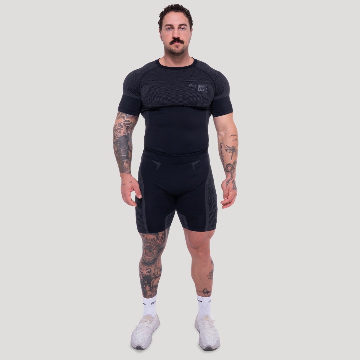 GymBeam OG1 Seamless Shorts Black/Grey - Rozmiar: XXL | Kolor: Czarny | Waga: 0,195 g | Opakowanie: 105 · záber 6
