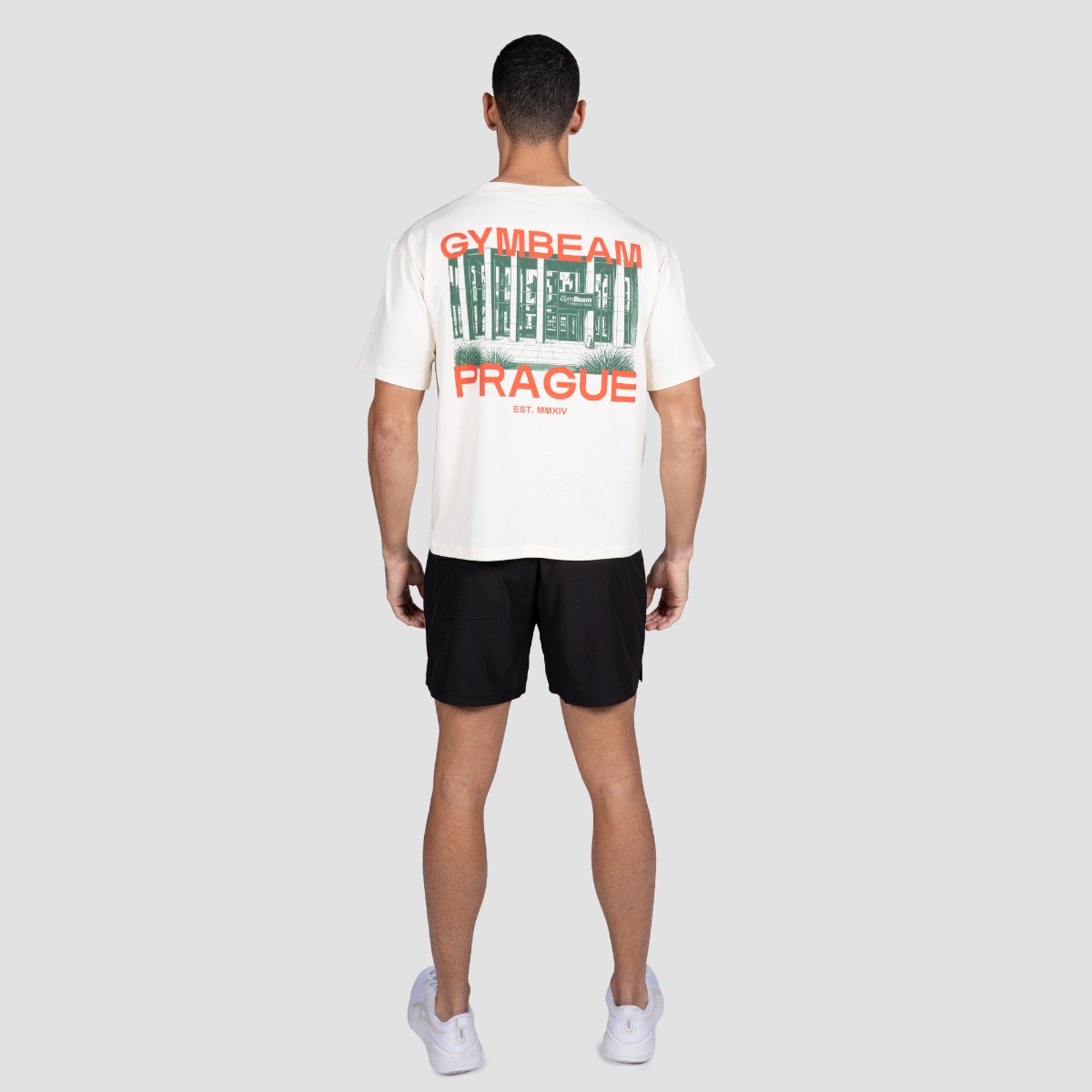 GymBeam Prague T-shirt Cream - Rozmiar: XL | Kolor: Béžová | Waga: 0,2498 g | Opakowanie: 37 · záber 10