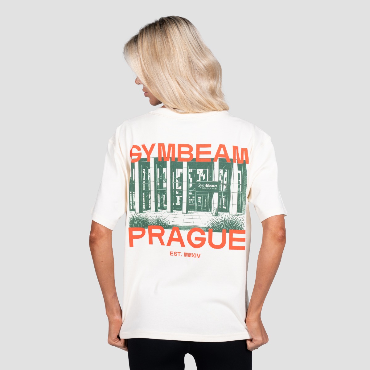 GymBeam Prague T-shirt Cream - Rozmiar: XL | Kolor: Béžová | Waga: 0,2498 g | Opakowanie: 37 · záber 11