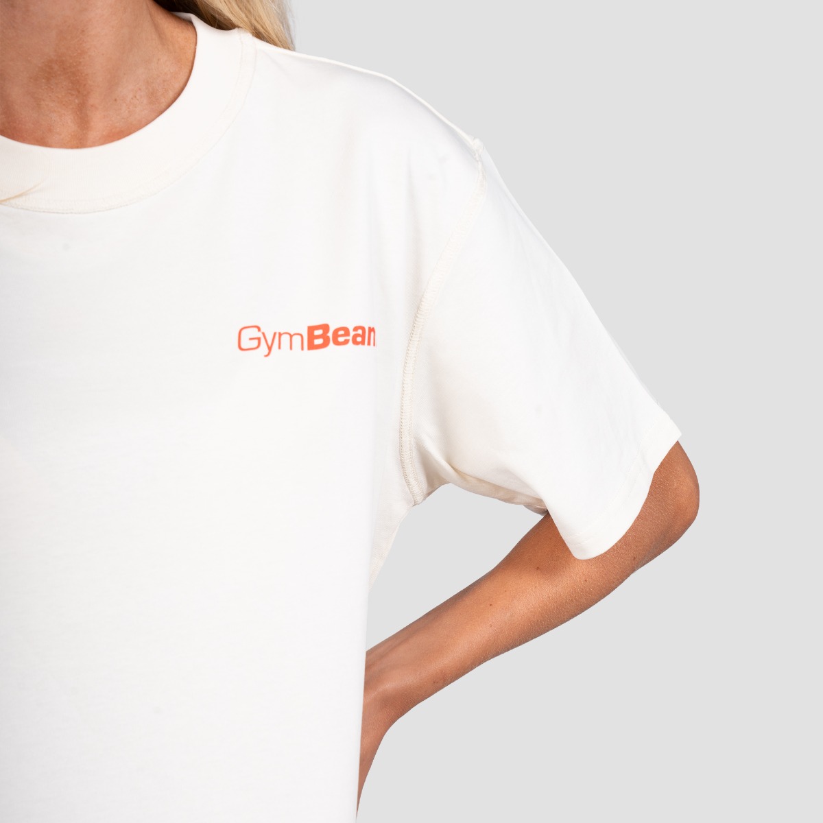 GymBeam Prague T-shirt Cream - Rozmiar: XL | Kolor: Béžová | Waga: 0,2498 g | Opakowanie: 37 · záber 12