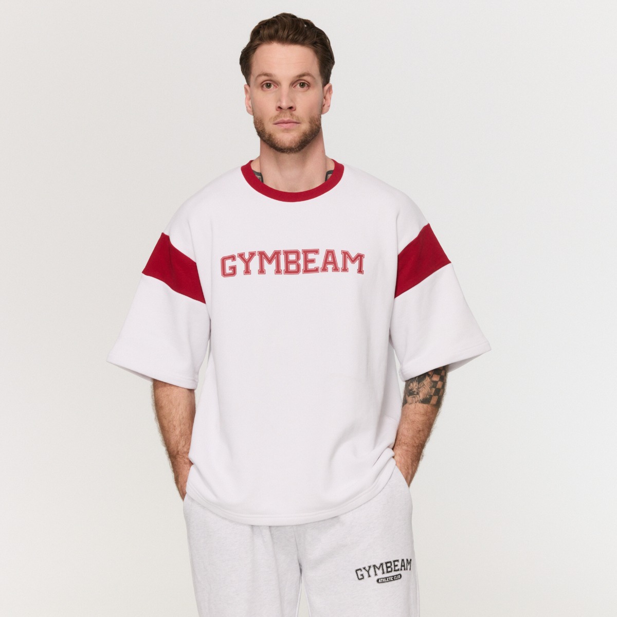 Koszulka Varsity Premium Heavyweight White - GymBeam