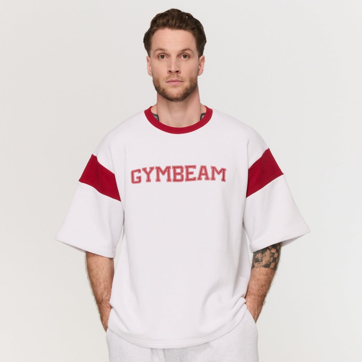 Koszulka Varsity Premium Heavyweight White - GymBeam