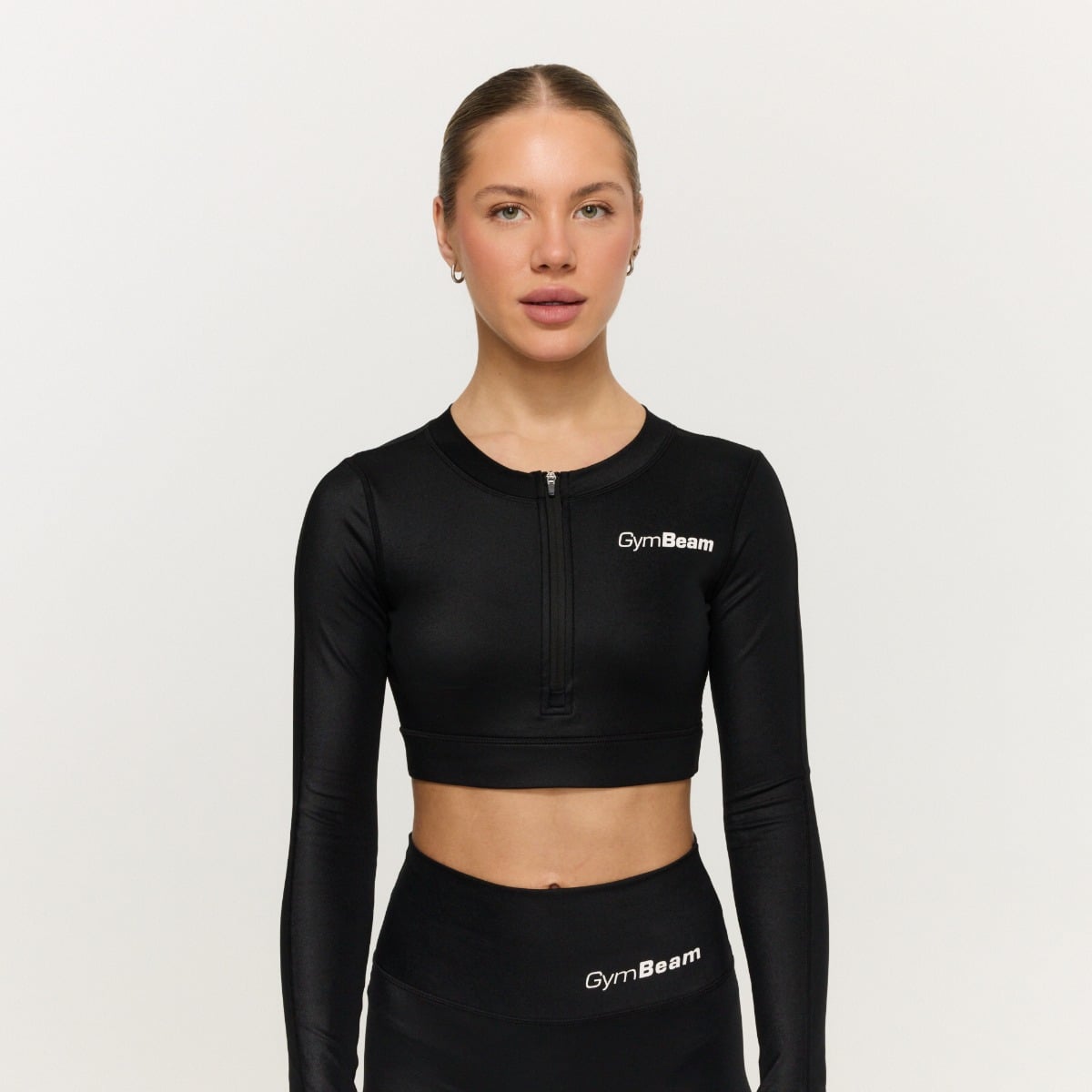 Damski top sportowy Prime Black - GymBeam