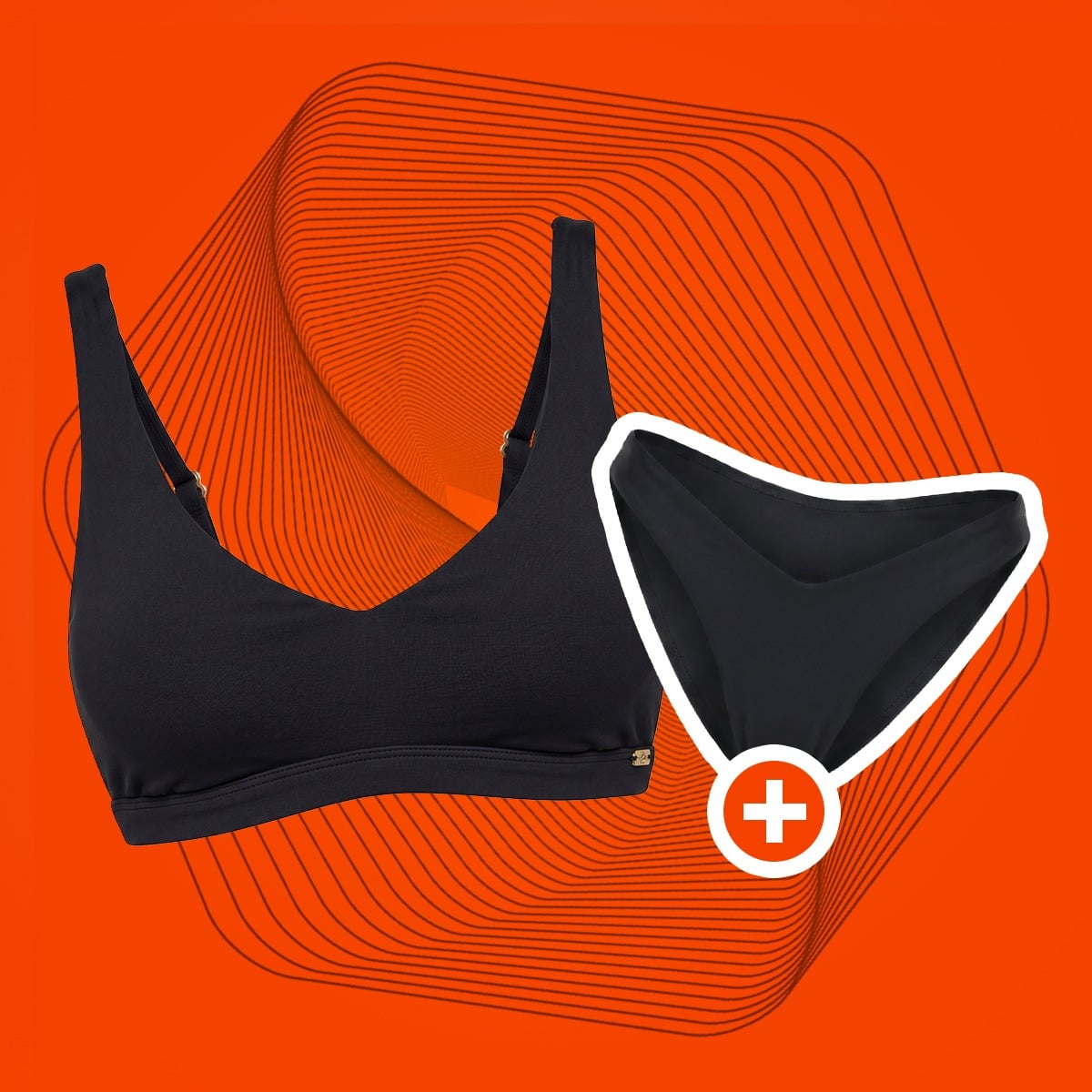 Damska sportowa góra od bikini Black - GymBeam + PREZENT