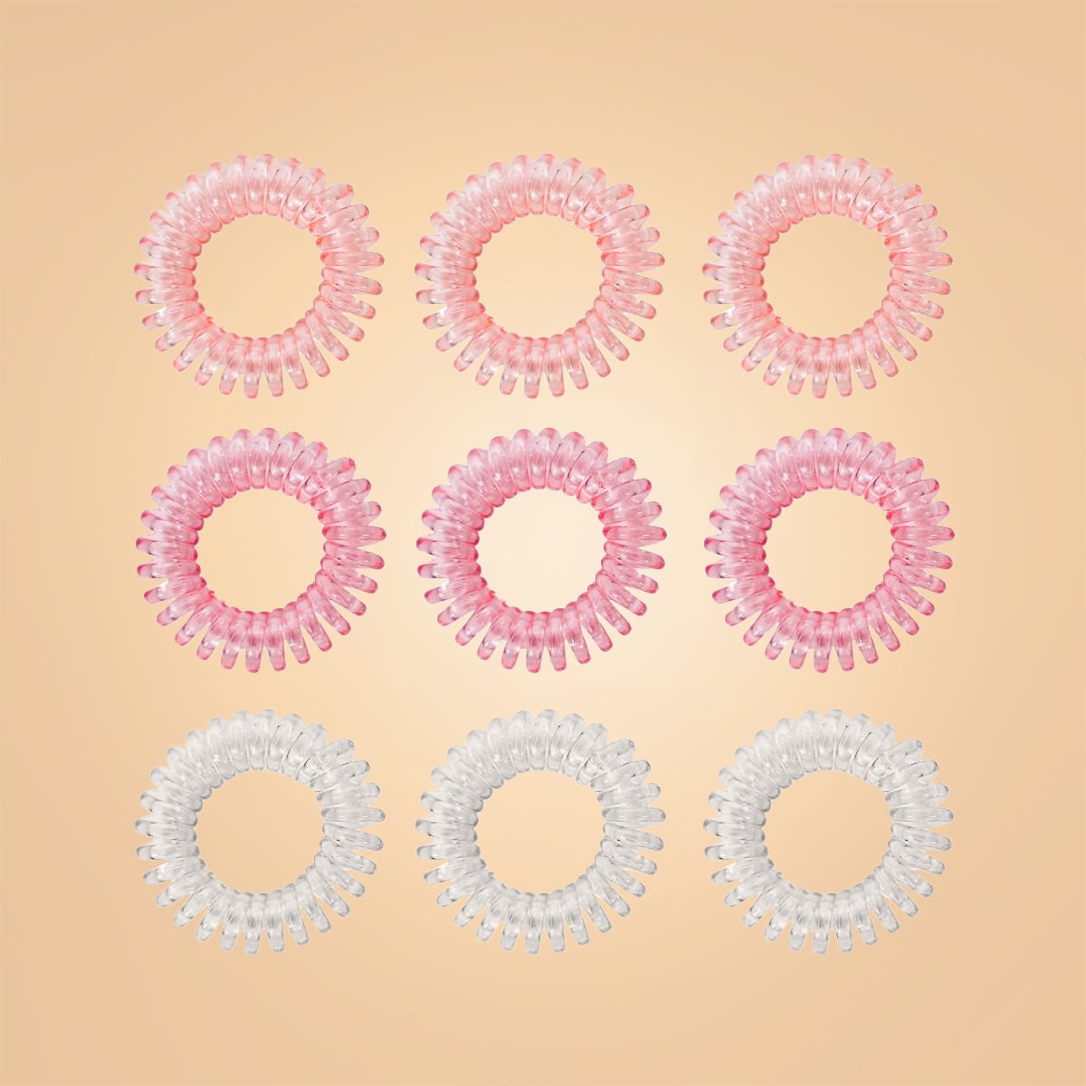 Zestaw spiralnych gumek do włosów - BeastPink
