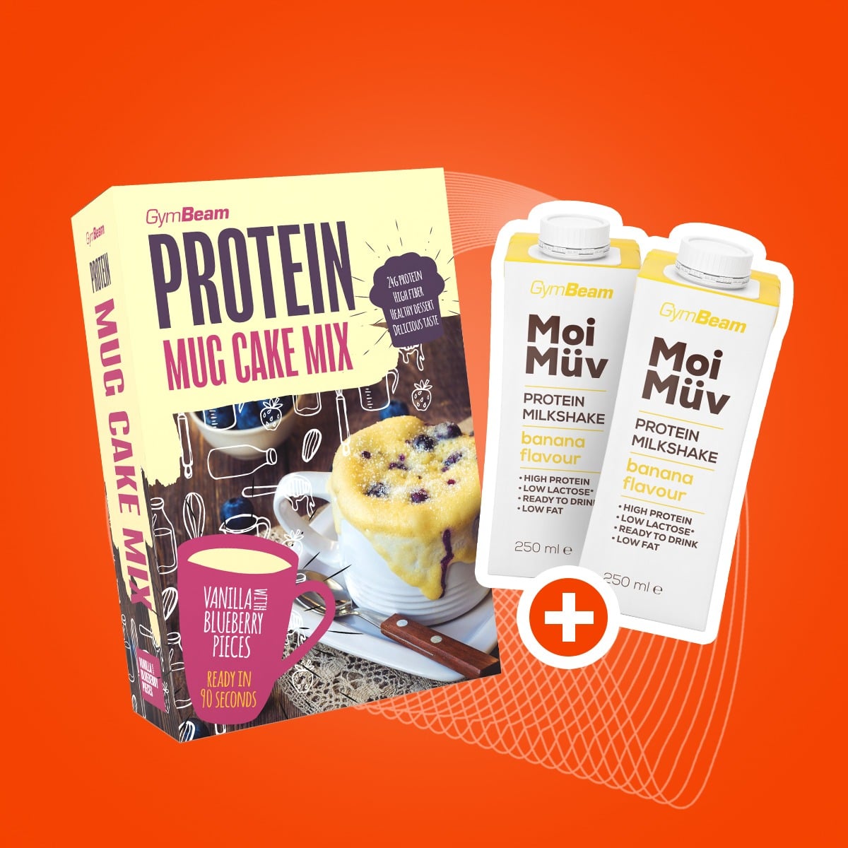 Protein Mug Cake Mix 500 g - GymBeam + PREZENTY 