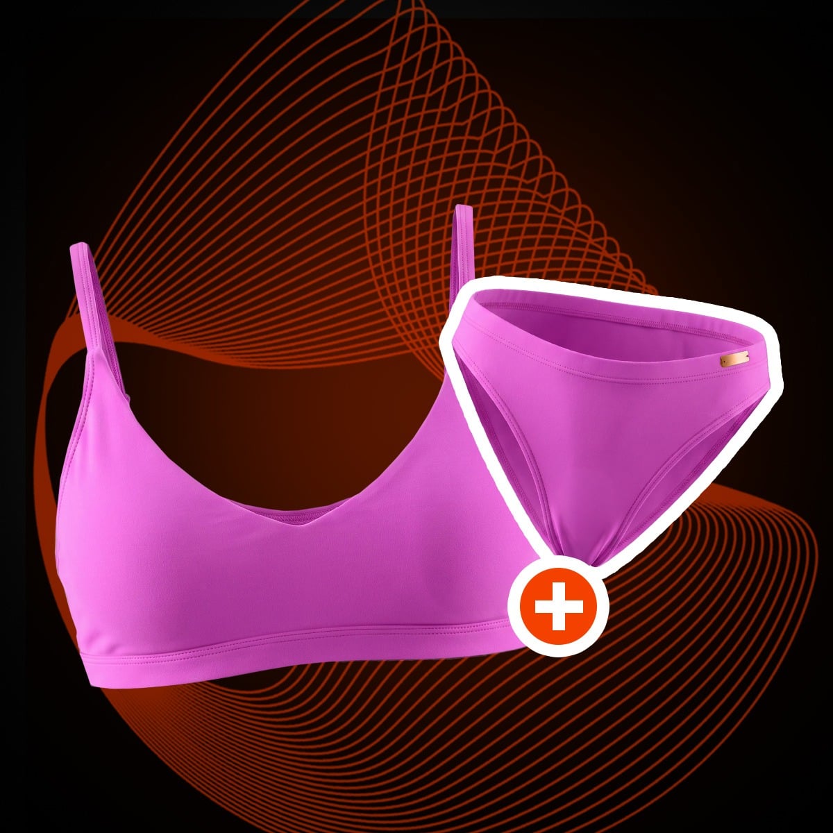 Damska sportowa góra od bikini Pink - GymBeam + PREZENT
