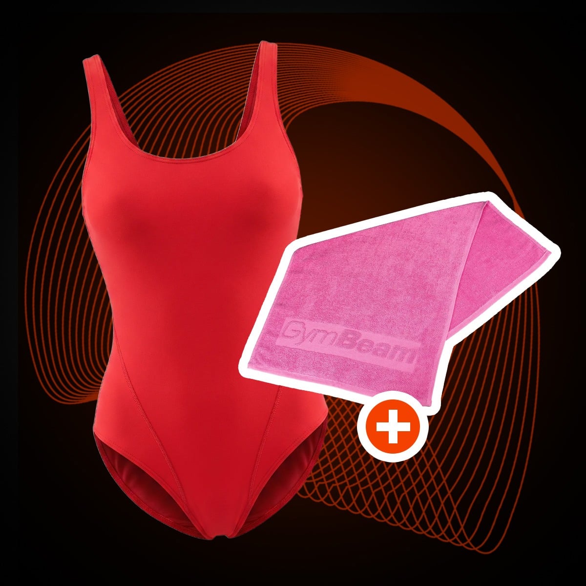 Damski sportowy strój kąpielowy Red - GymBeam + PREZENT