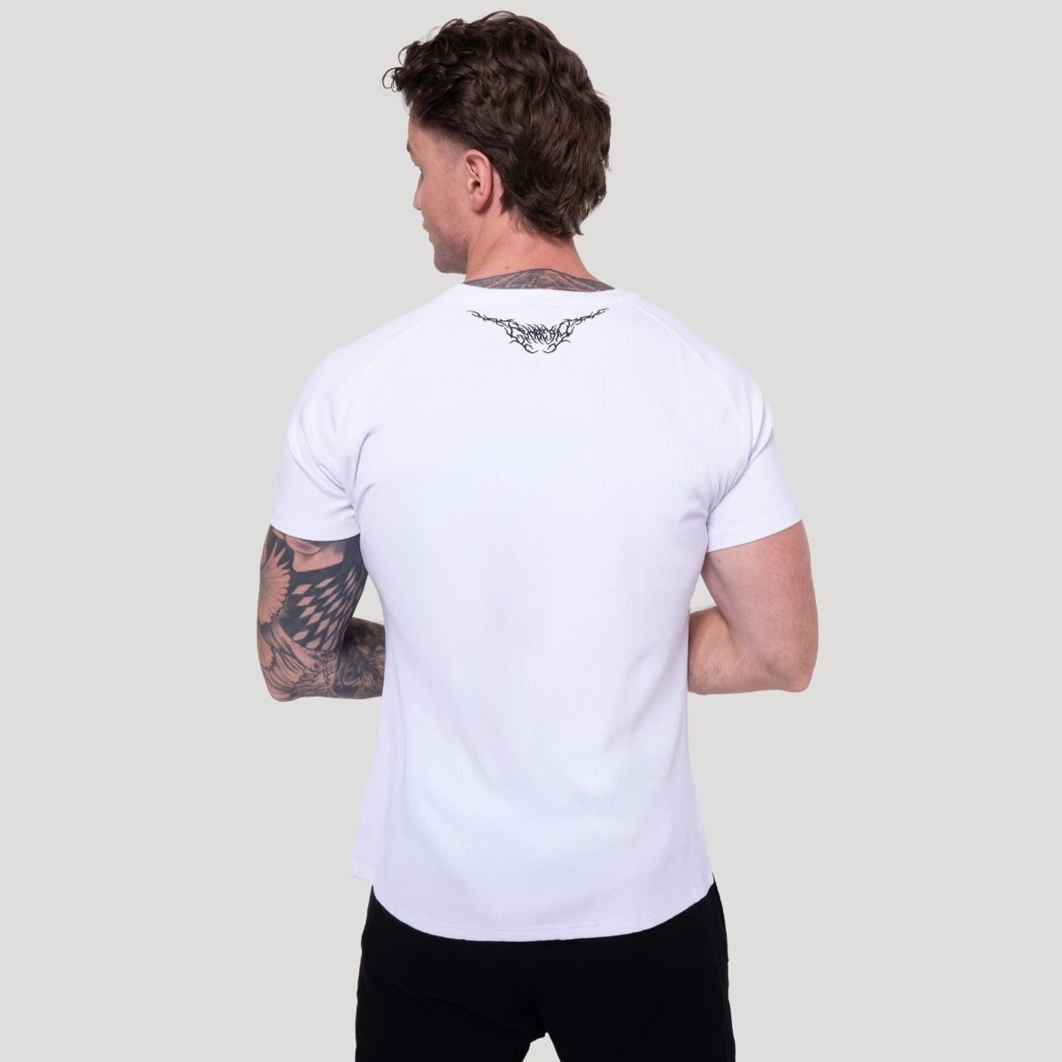 Koszulka Tribal Ribbed White - GymBeam