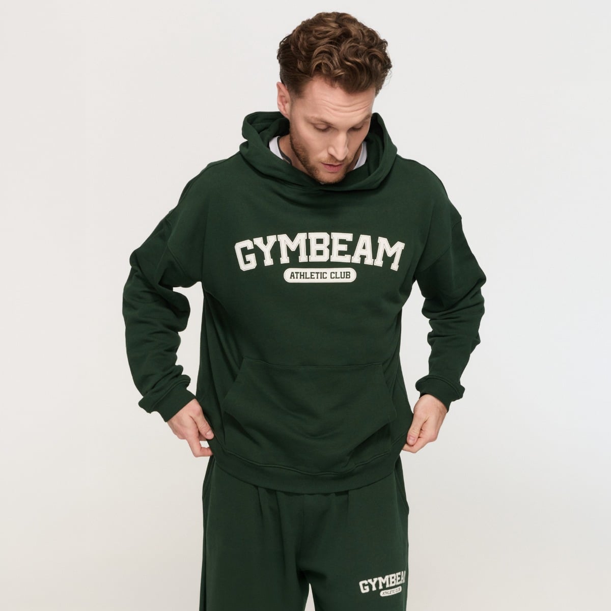 Bluza z kapturem Varsity Green - GymBeam