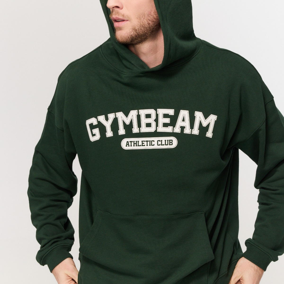 GymBeam Varsity Hoodie Green - Rozmiar: XL | Kolor: Zielony | Waga: 0,7292 g | Opakowanie: 18 · záber 6