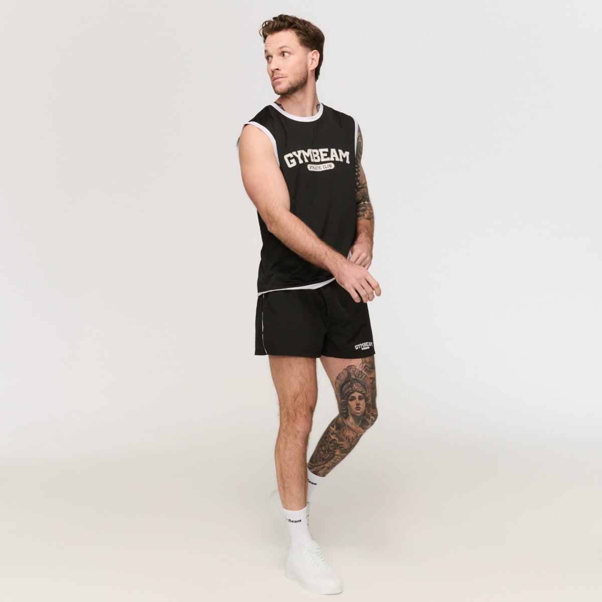 GymBeam Varsity Shorts Black - Rozmiar: M | Kolor: Czarny | Waga: 0,155 g | Opakowanie: 100 · záber 8