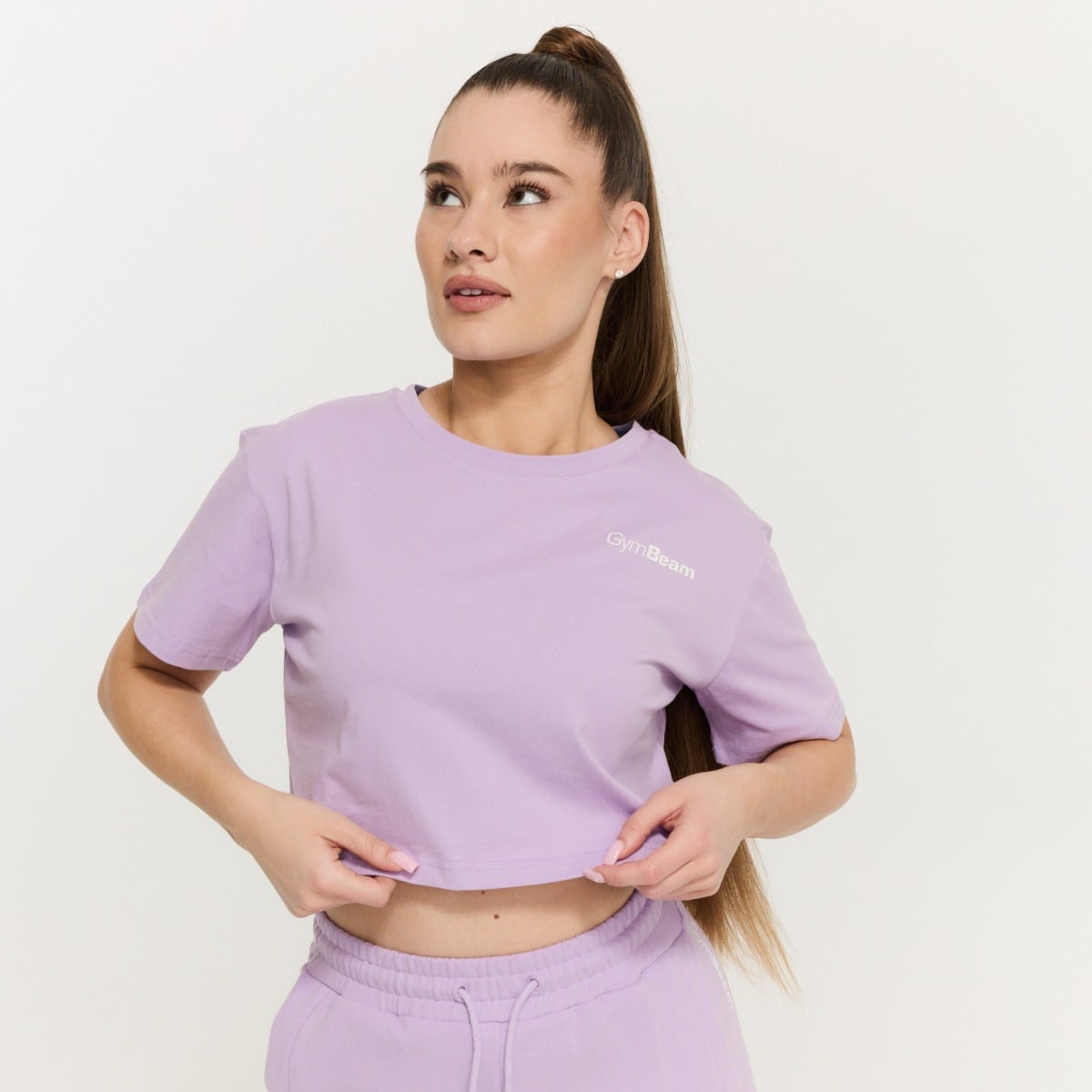 Damska koszulka Cropped Limitless Lavender - GymBeam