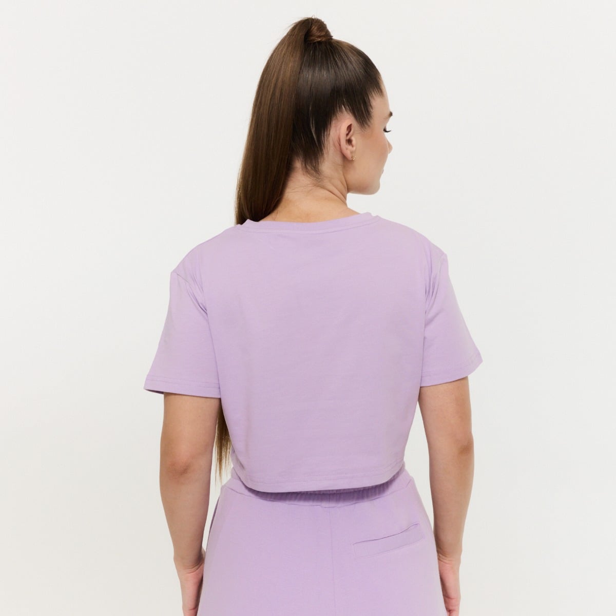 Damska koszulka Cropped Limitless Lavender - GymBeam