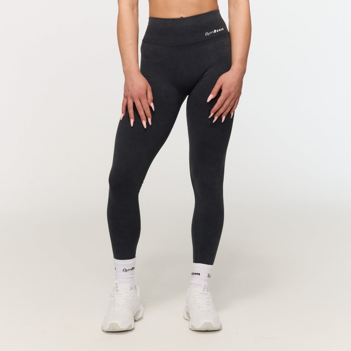 Damskie legginsy bezszwowe Fierce Dark Grey - GymBeam