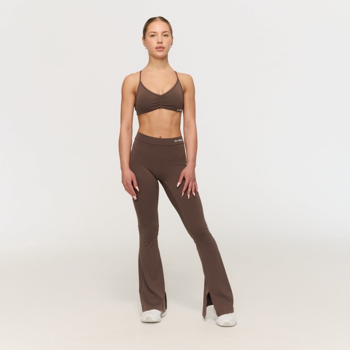 GymBeam Women‘s Fierce V-back Pants Cappuccino - Rozmiar: L | Kolor: Brązowy | Waga: 0,232 g | Opakowanie: 80 · záber 6