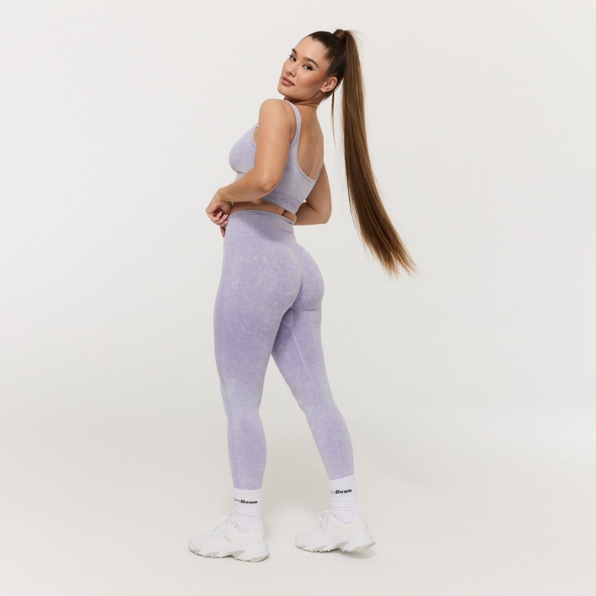 Bezszwowe damskie legginsy Lift Violet - GymBeam