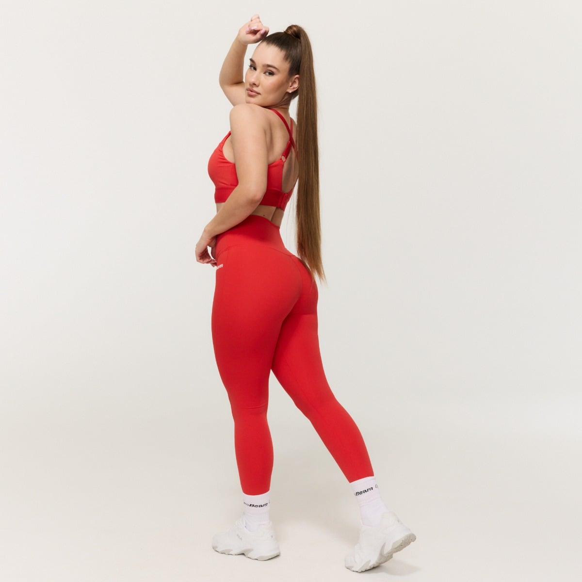 Damskie legginsy z wysokim stanem Limitless Hot Red - GymBeam