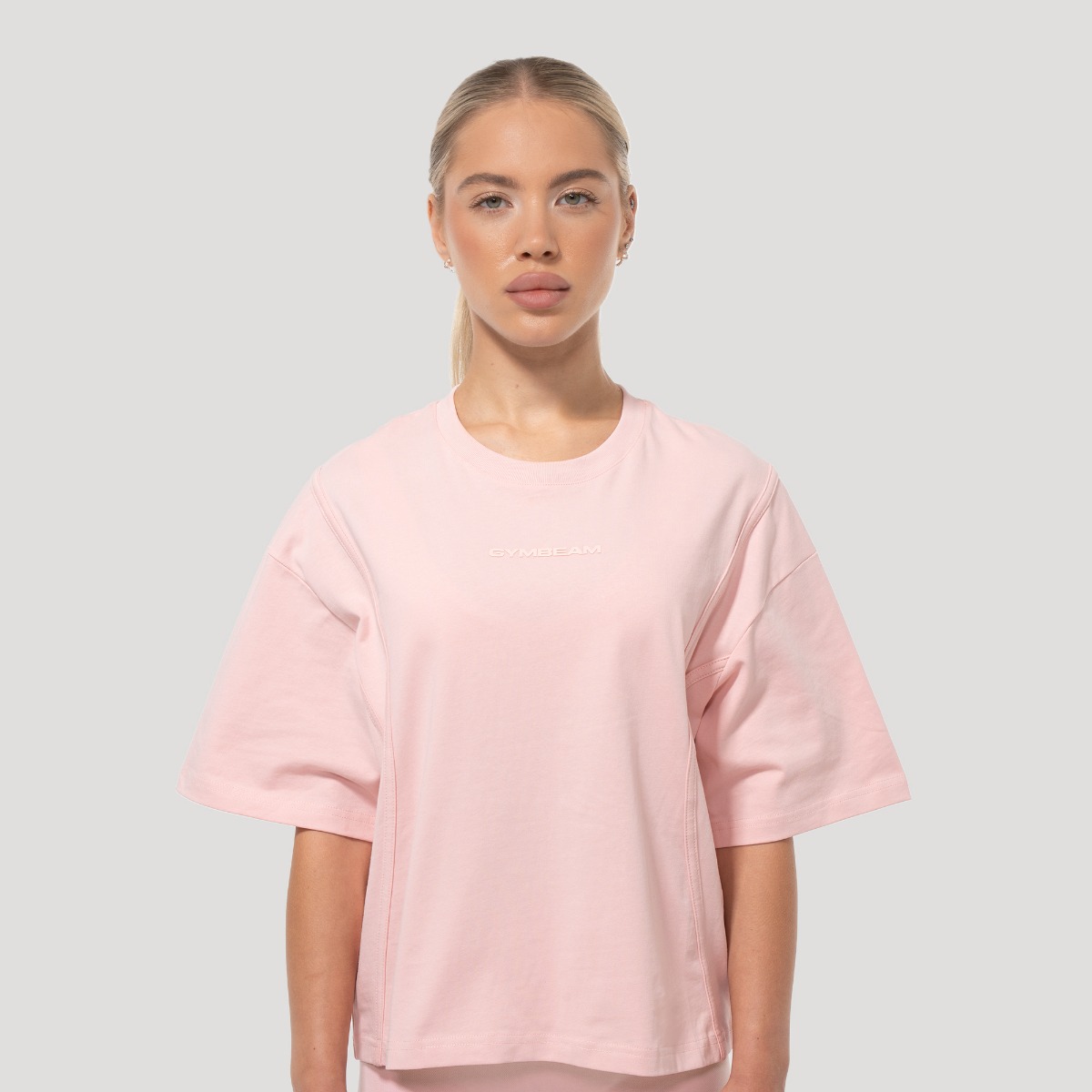 Damski T-shirt Oversized Mochi Pink - GymBeam
