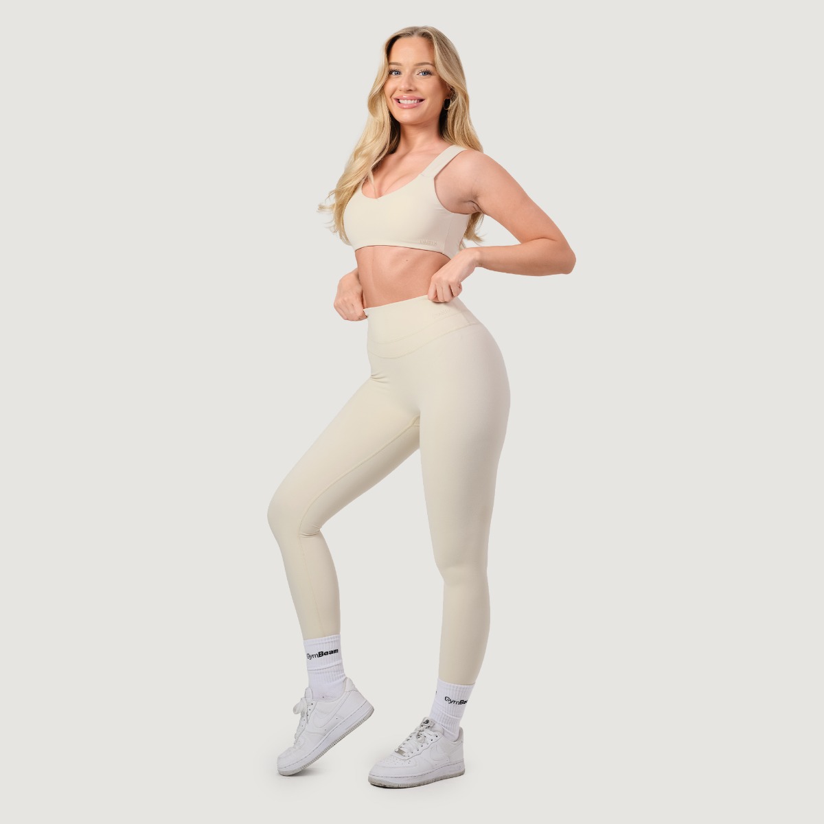 GymBeam Women‘s NEO Leggings Almond - Rozmiar: XS | Kolor: Béžová | Waga: 0,1456 g | Opakowanie: 115 · záber 6