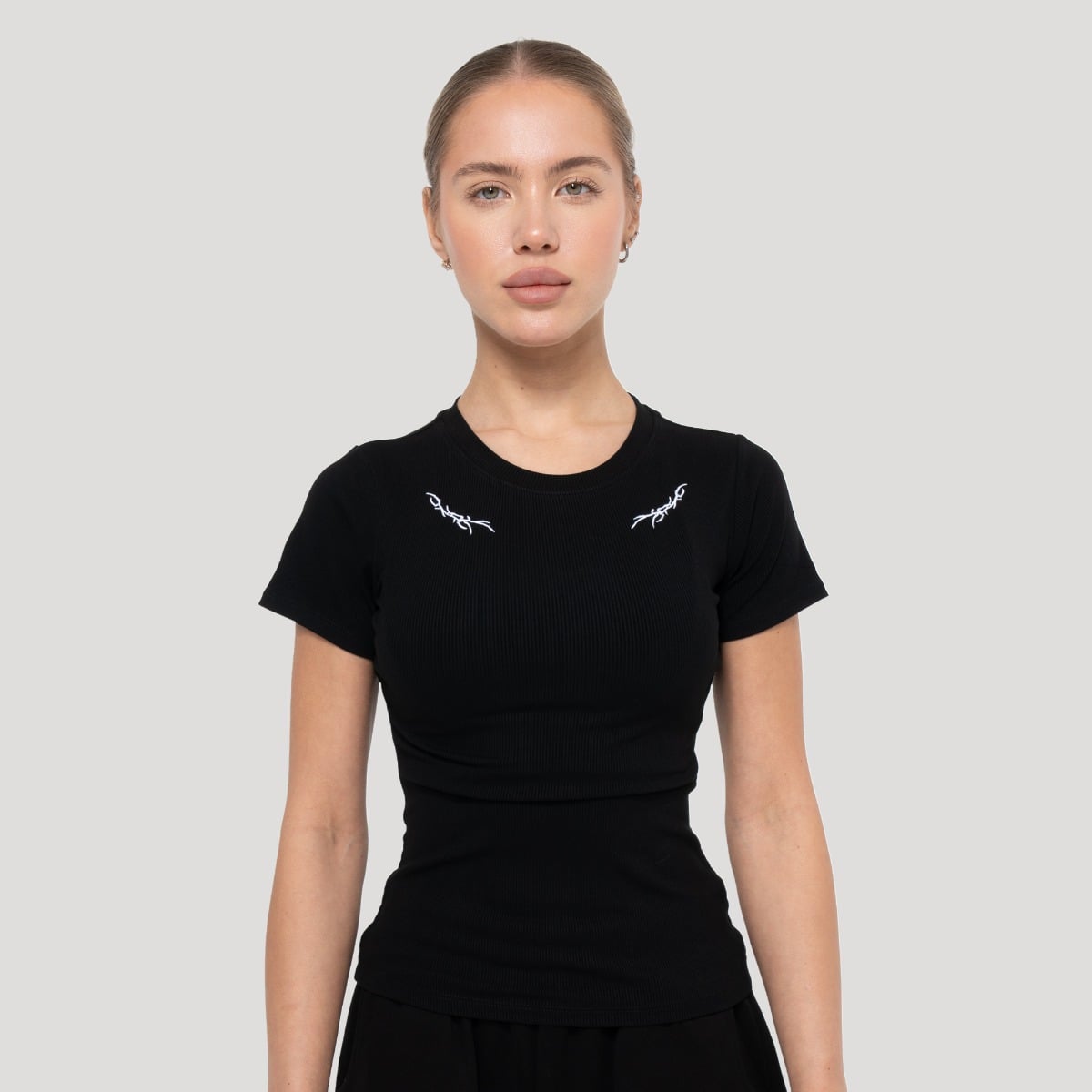 Damska koszulka Tribal Ribbed Black - GymBeam
