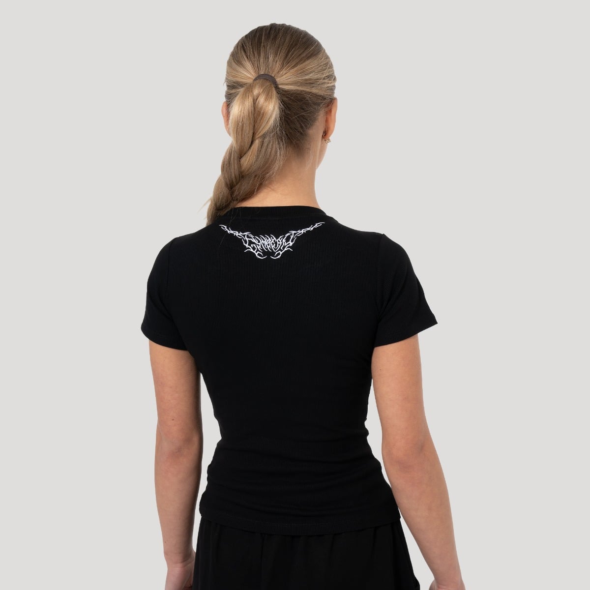Damska koszulka Tribal Ribbed Black - GymBeam