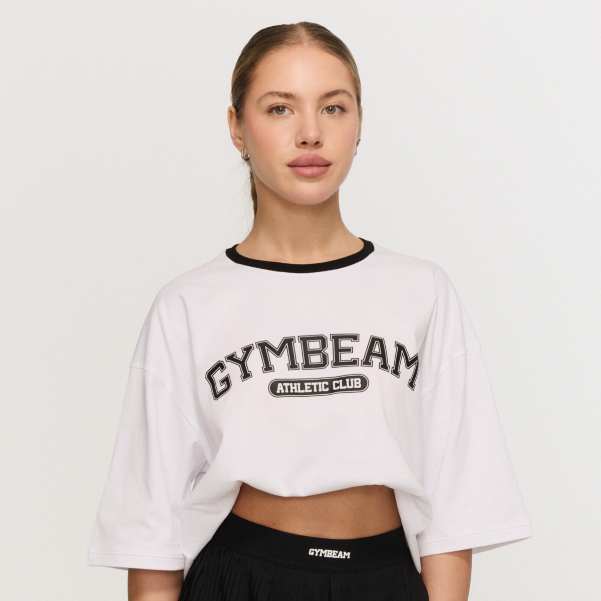 Damska koszulka Varsity Oversized White - GymBeam