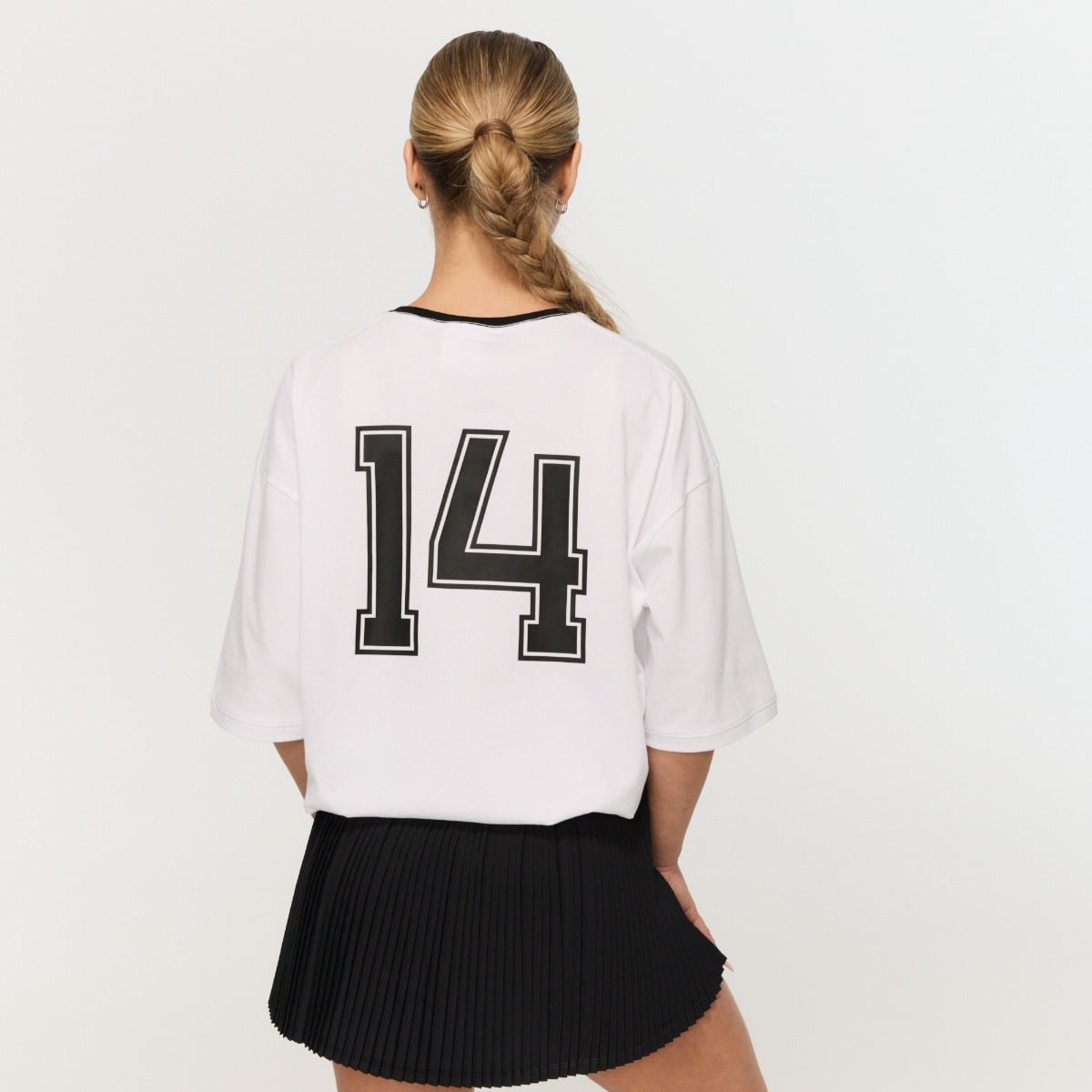 Damska koszulka Varsity Oversized White - GymBeam