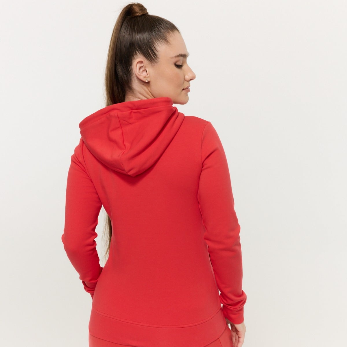 Damska bluza z kapturem Zip Up Limitless Hot Red - GymBeam