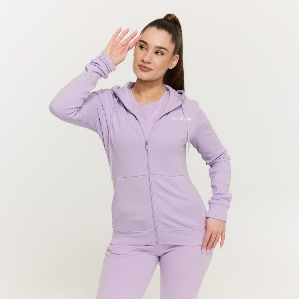 Damska bluza z kapturem Zip Up Limitless Lavender - GymBeam