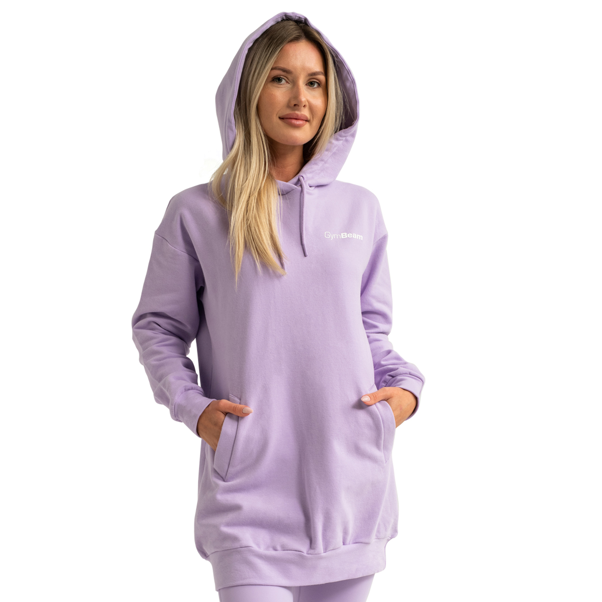 GymBeam Women‘s Limitless Longline Hoodie Lavender - Rozmiar: XL | Kolor: Fioletowy | Waga: 0,78 g | Opakowanie: 26 · záber 7