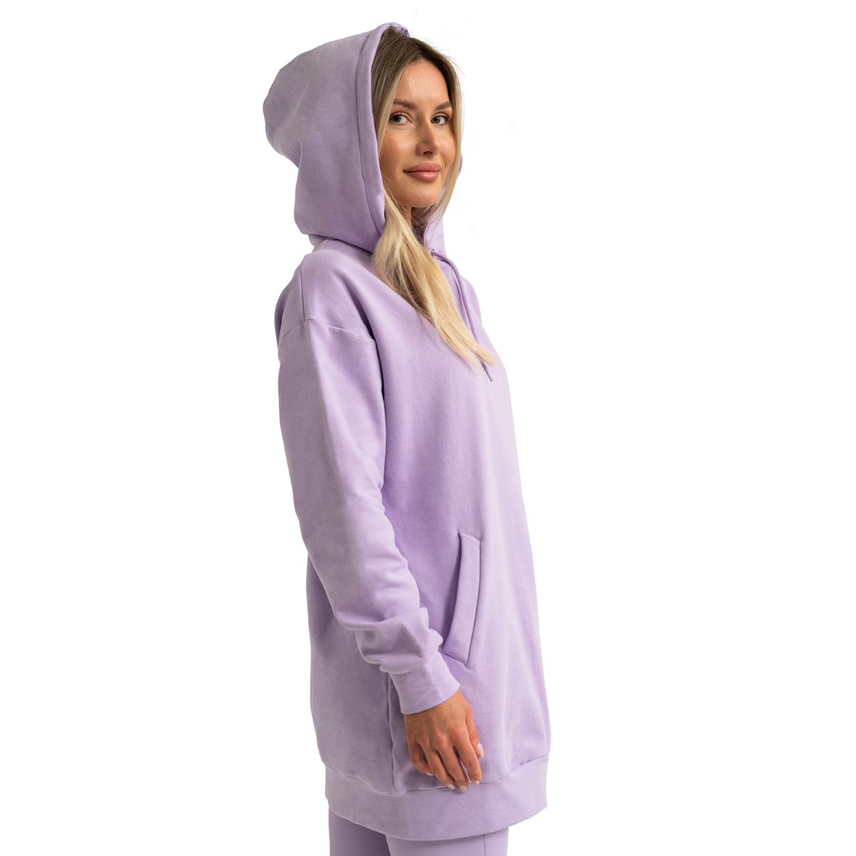 GymBeam Women‘s Limitless Longline Hoodie Lavender - Rozmiar: XL | Kolor: Fioletowy | Waga: 0,78 g | Opakowanie: 26 · záber 11