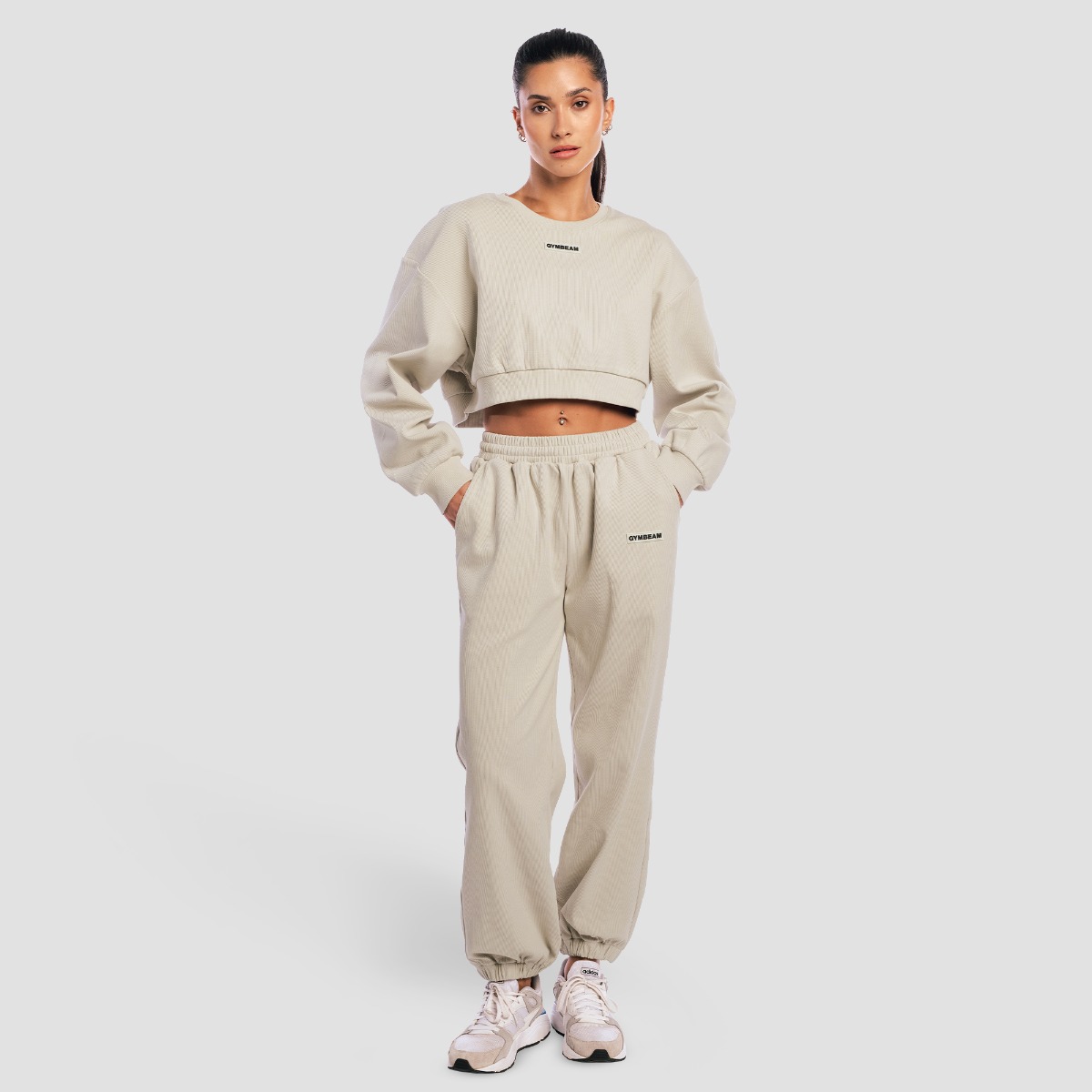GymBeam Women‘s Aura Cropped Sweatshirt Grey - Rozmiar: M | Kolor: Szary | Waga: 0,4 g | Opakowanie: 34 · záber 6