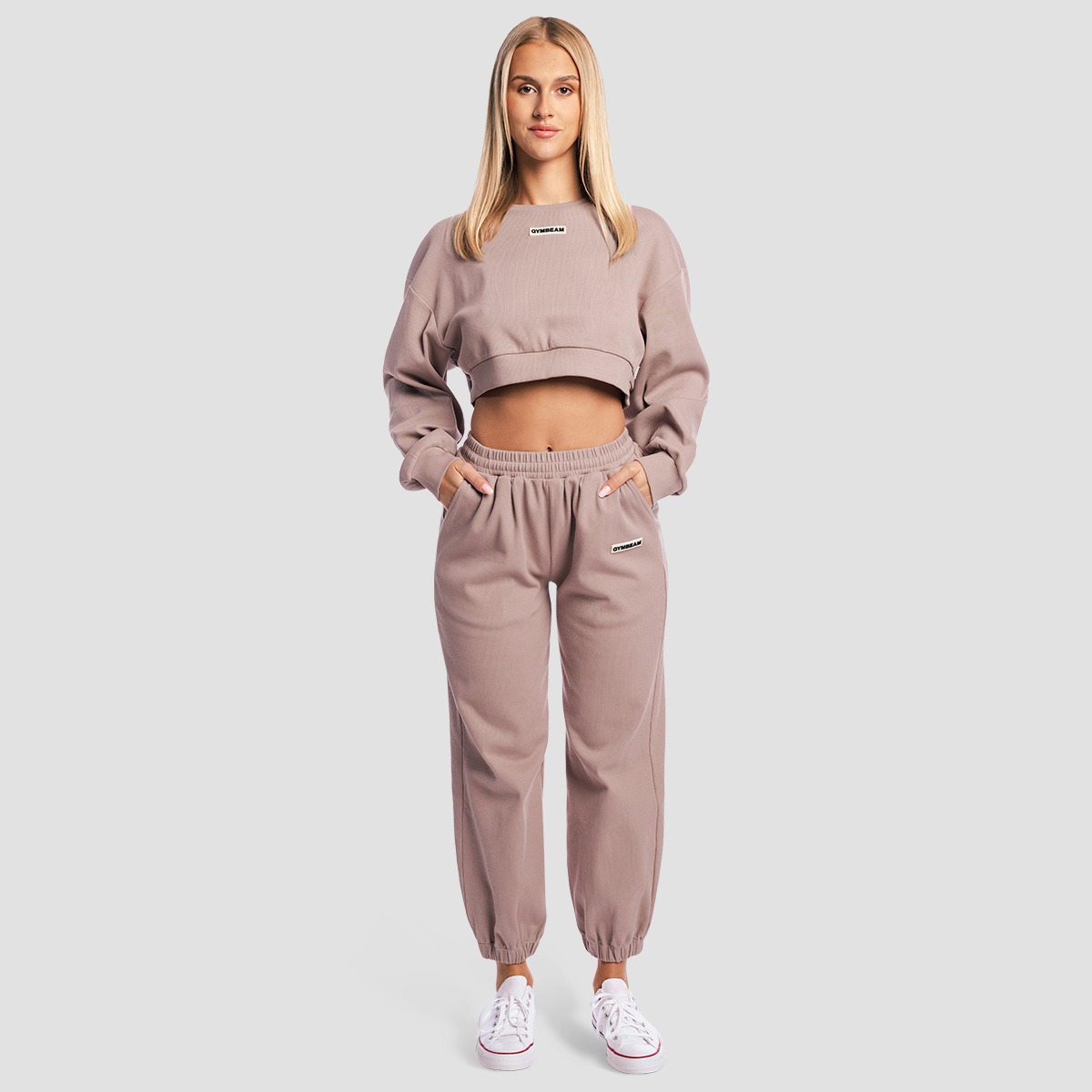GymBeam Women‘s Aura Cropped Sweatshirt Roux - Rozmiar: XS | Kolor: Różowy | Waga: 0,36 g | Opakowanie: 36 · záber 6