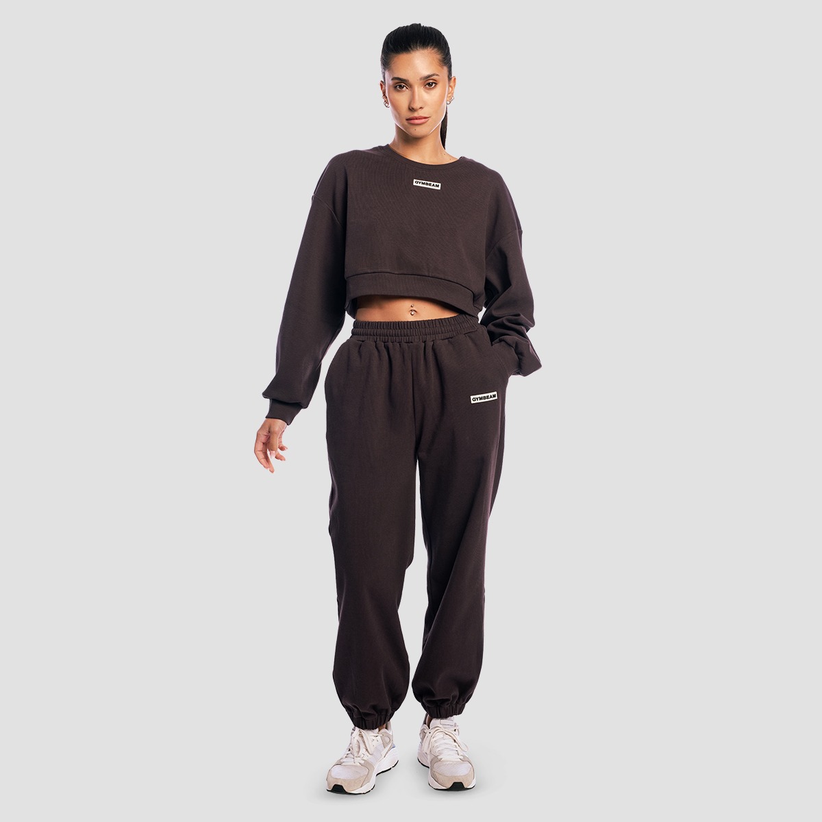 GymBeam Women‘s Aura Joggers Tee Brown - Rozmiar: S | Kolor: Brązowy | Waga: 0,6 g | Opakowanie: 22 · záber 6