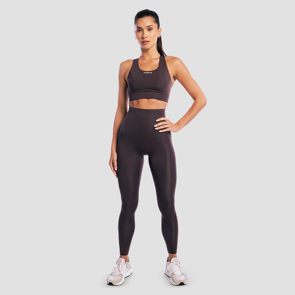 GymBeam Women‘s Aura Leggings Tee Brown - Rozmiar: M | Kolor: Brązowy | Waga: 0,138 g | Opakowanie: 130 · záber 6