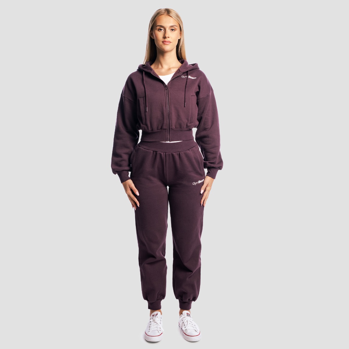 GymBeam Women‘s Base Zip Up Hoodie Eclipse - Rozmiar: XS | Kolor: Fioletowy | Waga: 0,58 g | Opakowanie: 30 · záber 7
