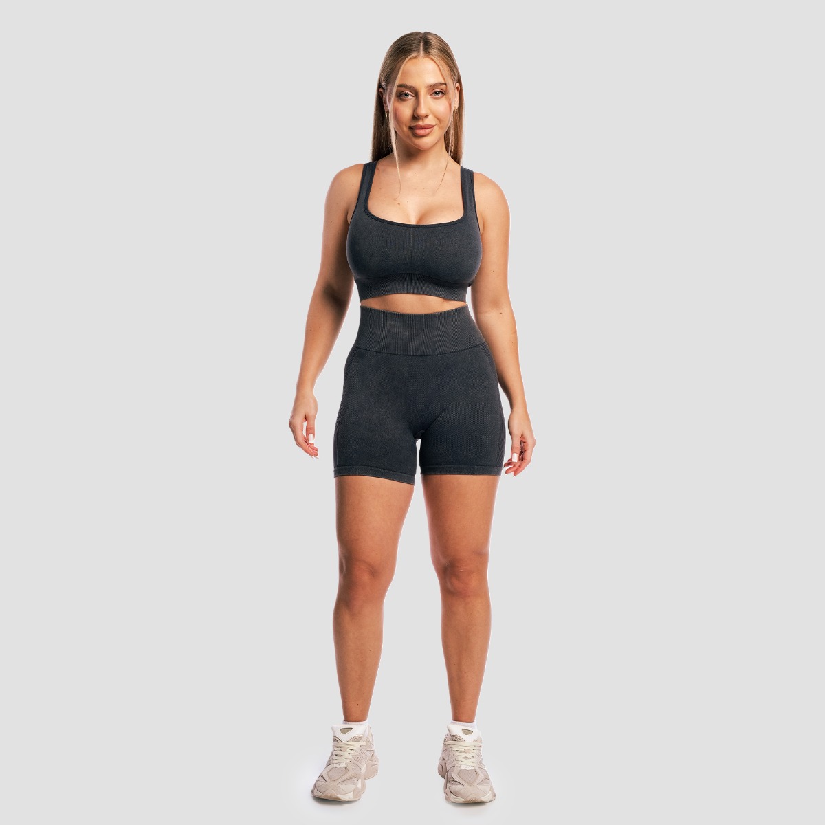 GymBeam Women‘s Lift Seamless Shorts Graphite - Rozmiar: M | Kolor: Szary | Waga: 0,12 g | Opakowanie: 80 · záber 8