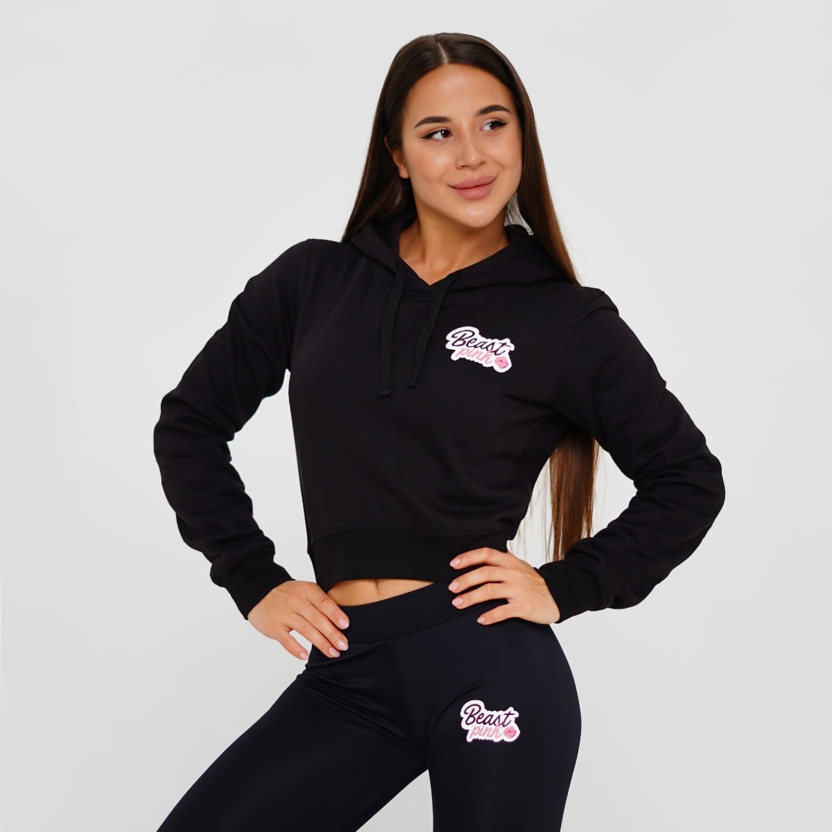 Damska bluza Crop Black - BeastPink