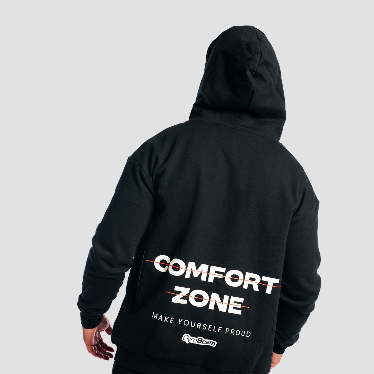 GymBeam Zone Zip Up Hoodie Black - Rozmiar: M | Kolor: Czarny | Waga: 0,77 g | Opakowanie: 22 · záber 6