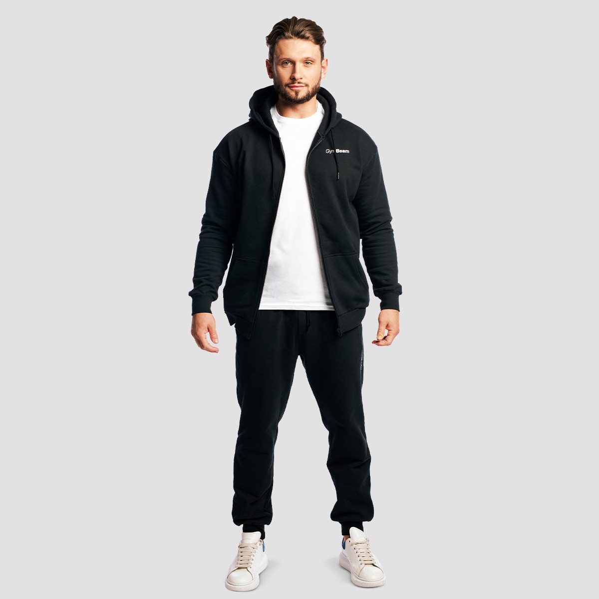 GymBeam Zone Zip Up Hoodie Black - Rozmiar: M | Kolor: Czarny | Waga: 0,77 g | Opakowanie: 22 · záber 7