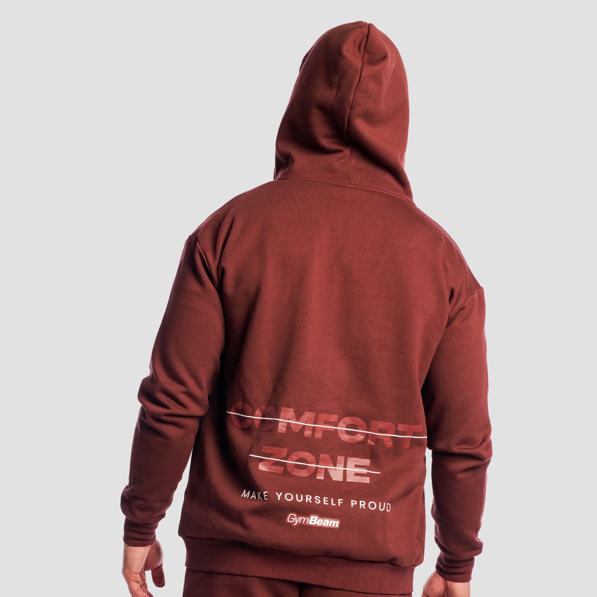 GymBeam Zone Zip Up Hoodie Cherrywood - Rozmiar: S | Kolor: Czerwony | Waga: 0,74 g | Opakowanie: 24 · záber 6
