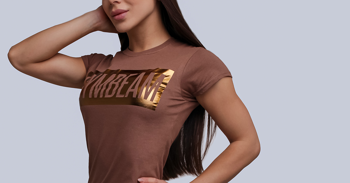 Dámske tričko Box Logo Brown Bronze - GymBeam