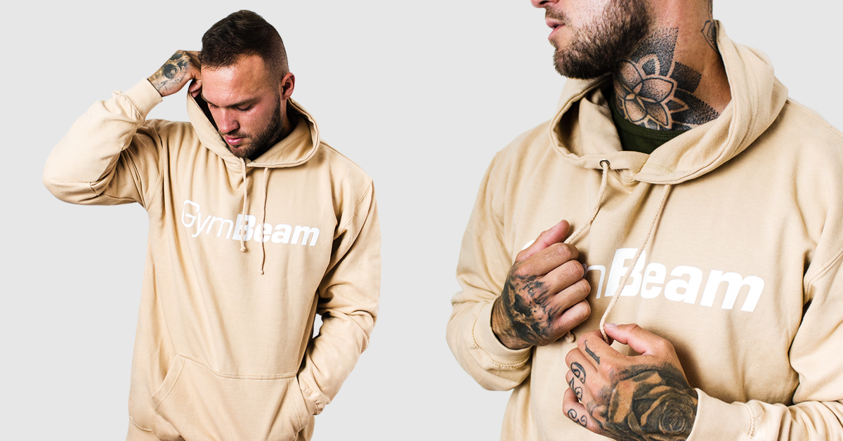 Mikina PRO Hoodie Sand- GymBeam