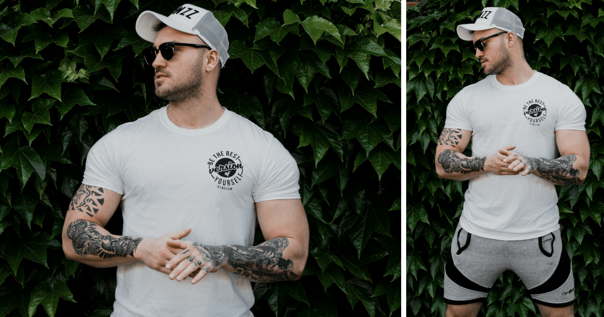 Tričko The Best Version White Black - GymBeam